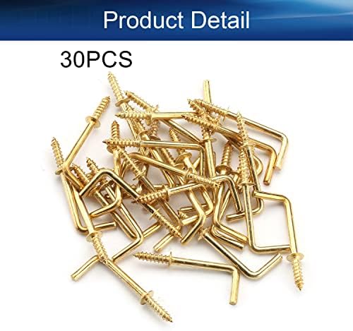 Bettomshin 30pcs 38 mm de comprimento de cobre banhado auto-tomado em ângulo reto de ângulo L gancho de parafuso para casa,