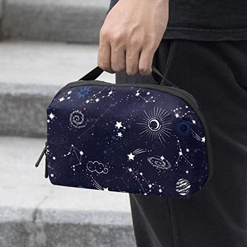 Bolsa de organizador eletrônico portátil Bolsa Space Galaxy Constellation Travel Storage Storage para discos rígidos, USB, cartão