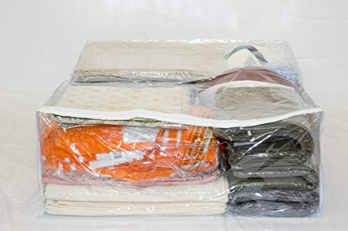 Sacos de armazenamento com zíper em vinil transparentes 20 x 23 x 8 polegadas 10-pacote