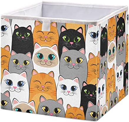 EMELIVOR CATS Cubo Bin Cubos de armazenamento dobrável cesta de brinquedos à prova d'água para caixas de organizador