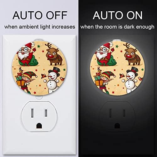 2 Pacote de plug-in Nightlight LED Night Light com Dusk-to-Dawn para o quarto de crianças, viveiro, cozinha, corredor vintage de Natal