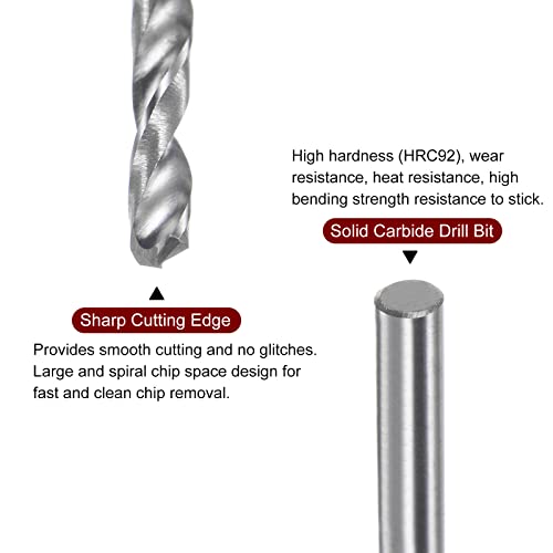 Bit de broca de carboneto sólido de Harfington 2,6 mm C3/K10 Tungstênio Carboneto Precisão Mini Micro reta Twist Drill