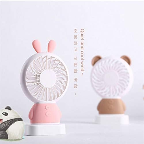 Hsjwosa estilo coreano verão USB recarregável fã portátil portátil fã de desenho animado com fã de mesa de base