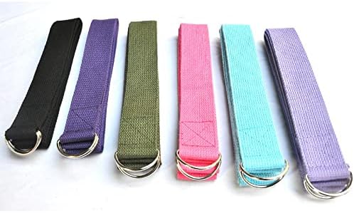 Cinta de Yoga de Yoga - Corrente de extensão de ioga de algodão poliéster Yoga Auxiliar Belt Tension Tension Rope de 6 peças Deeppurple