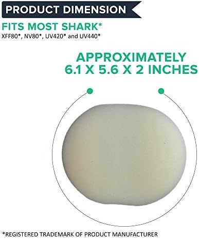 Substituição de filtro de espuma de vácuo crucial - compatível com espuma de tubarão, pré -filtros de feltro - Parte XFF80