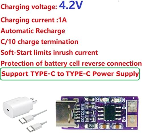 ELETECHSUP ULTRAMALL TIPO-C LI-ION LI-PO Módulo de carregamento de bateria de lítio PD QC FCP USB 18650 TP4056 1A Carregador