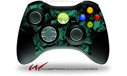 Skulls Confetti Seafoam Green - Satorskinz Decalque estilo Vinil Skin Compatível com Xbox 360 Wireless Controller