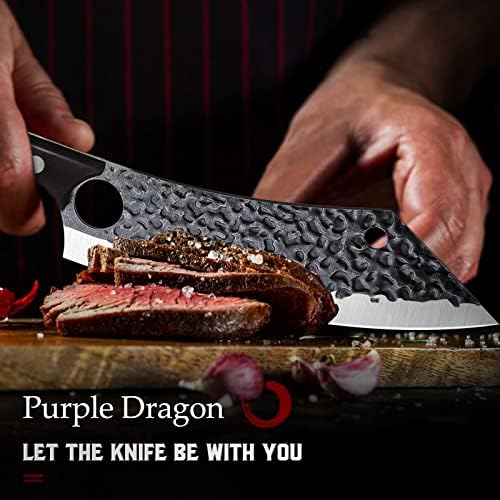 Dragão roxo de 8 polegadas faca afiada para corte de carne com faca de faca de fatia de peito aço japonês de aço japonês