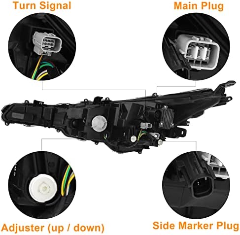 Montagem do farol Dreenfl Compatível 2020 2021 Toyota Corolla SE/XLE/XSE Driver e lado do passageiro