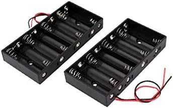 X-Dree 2pcs 2 conectados 8 x 1,5V AA Caixa de armazenamento de caixa de caixa de bateria AA preto (2pcs 2 Cableado 8 x 1,5V Caja