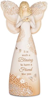 Pavilion Gift Company 19072 Friend Angel Figure, 7-1/2 polegadas, bege/cobre