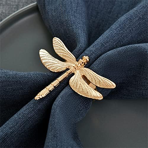 Punto de guardanapo de insetos Dragonfly Animal Serviette Buckle Ring Holiday Holiday Metal Nardners para lençóis de mesa
