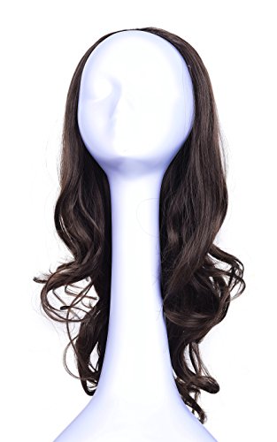 OnDor 23 Cabelo encaracolado Mulheres mulheres 3/4 Half peruca premium japonês sintético Fibras Kanekalon perucas com tampa