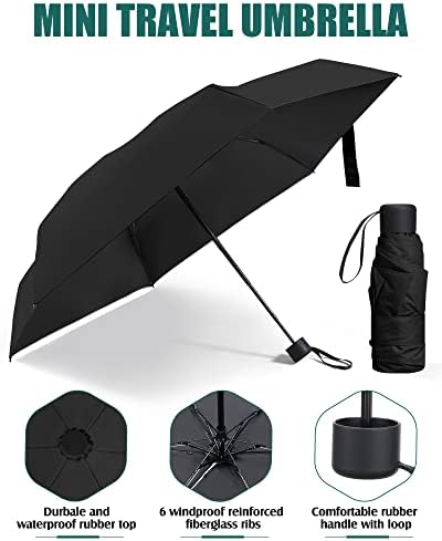 Eccliy 4 peças Mini Umbrella de Viagem Com Case Pequeno Guarda