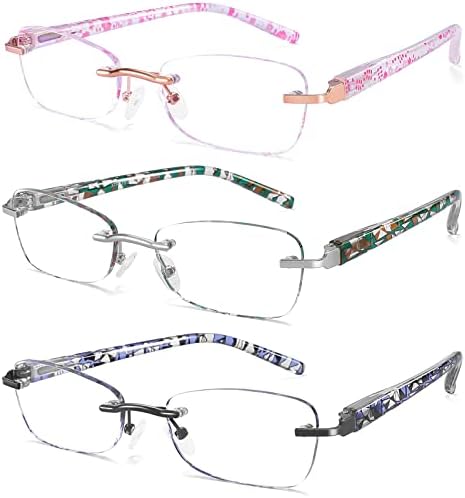 Xtrui Rimless Reading Glasses for Women Blue Blocking Fashion Moda Elegante EyeGlasses Artísticas Leitores de dobradiças da primavera