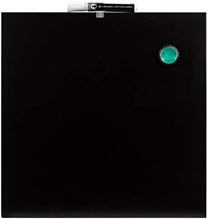 U Brands Squareless sem moldura quadro de giz magnético, 14 x 14 polegadas, preto
