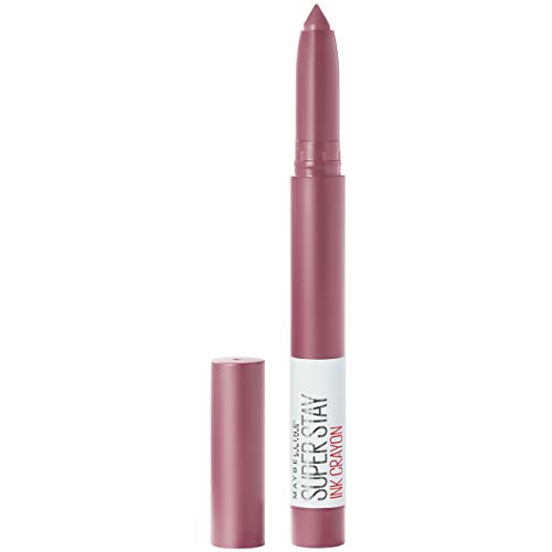 Maybelline Super Stay Tink Crayon Batom Makeup, Precision Tip Matte Lip Crayon com apontador embutido, roupas de longa duração de até