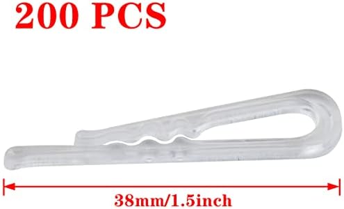 Aylifu, 1,5 polegadas/38 mm de crocodilo plástico transparente com dentes de clipe de camisa transparente em forma de U durável para gravatas, meias, calças e vestidos, 200 peças