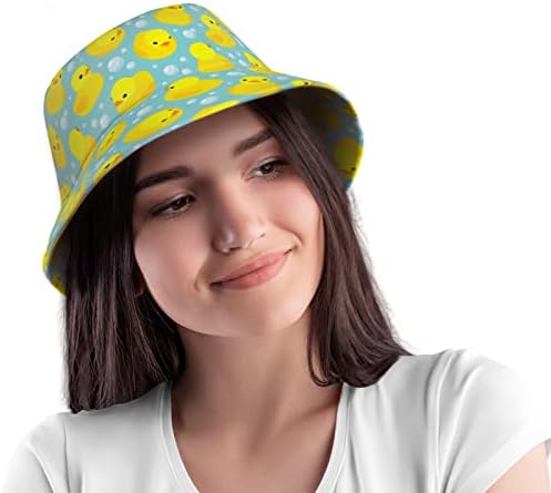 Chapéus de balde de estampa fofa moda de moda de sol compacável, chapéu de pescador ao ar livre para mulheres e homens