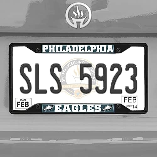 Fanmats 31370 Philadelphia Eagles Metal Plate Plate Frame Black Finish