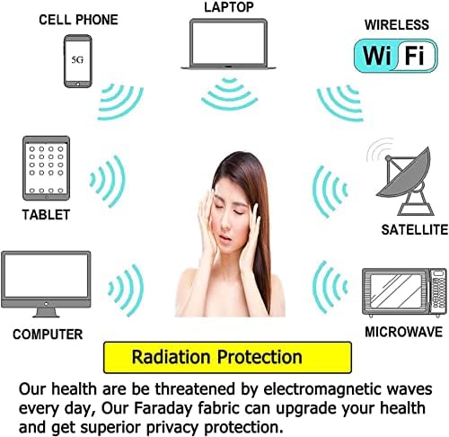 AMNOOL EMF blindagem Faraday Pano Microondas RF Singal Shielding Fabric para anti radiação, anti estática, cartão de furto anti -roubo,