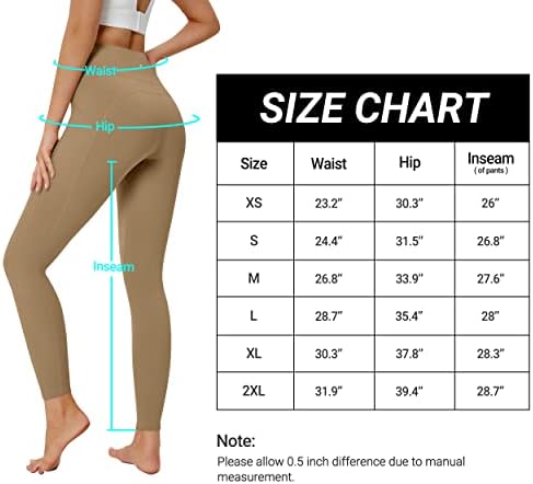 Mirity High Waisty Yoga Leggings para mulheres com controle de barriga e 2 bolsos - academia de exercícios atléticos executando calças justas