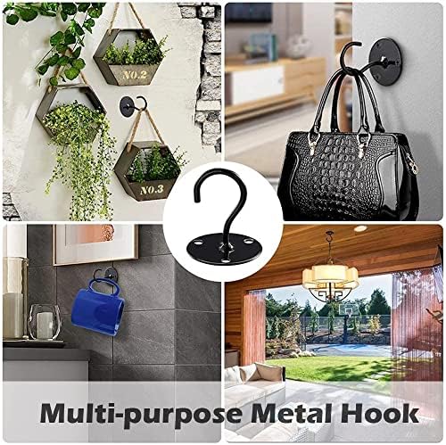 Cabide de planta de metal artora, cesta de plantas modernas penduradas cestas decorativas de planta preta portador de flor Plantador de flores Corrente com gancho de teto para varanda de varanda decoração de casa interna ou externa