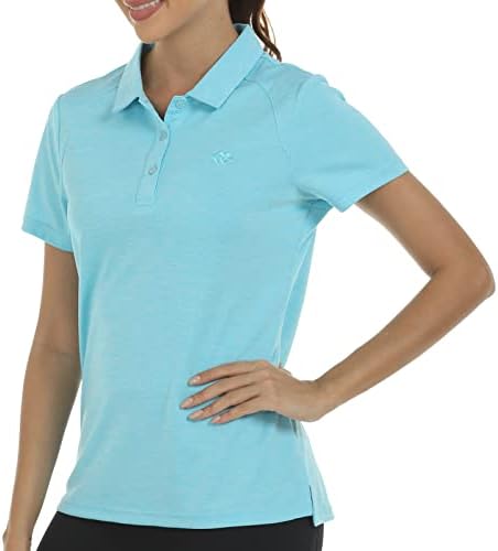 MOFIZ Corte as camisas de pólo de golfe feminino e as mulheres de umidade de umidade de golfe com bainha com uma fenda ligeiramente