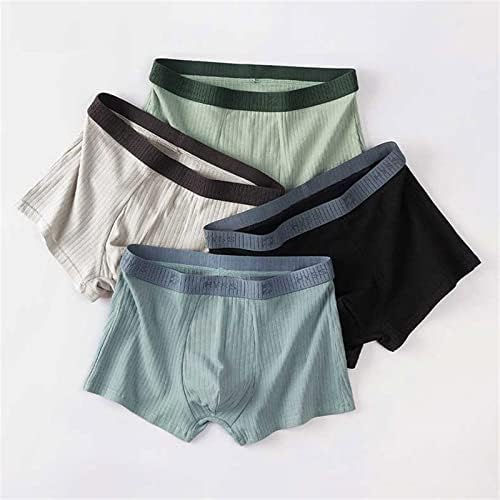 Masculino boxers cuecas masculinos boxer de algodão shorts masculinos respiráveis ​​confortáveis ​​na cintura média cor de cor sólida