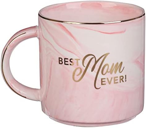 Com o amor de caça de café, melhor mãe de todos os tempos! Mármore rosa Redeireiro de letras douradas e aros Acentos Inspirational