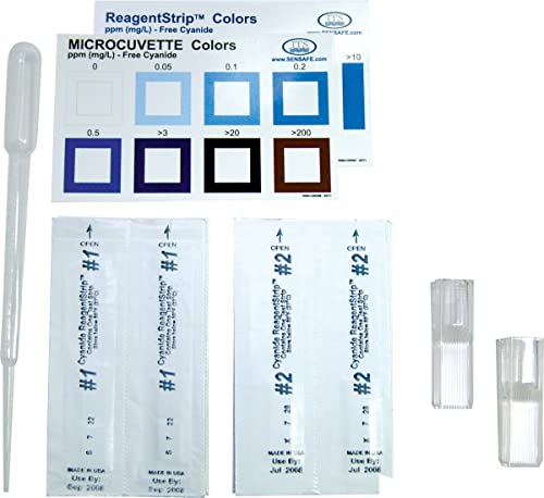 Sistemas de teste industriais - 484015 484003 Kit de teste de reagents de cianeto, tempo de teste de 3 minutos, intervalo de 0,05-200 ppm