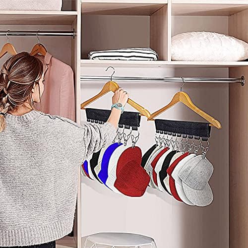 IPSTYLE HAT Organizador Hat Hat Rack Para armazenamento de chapéu de cabide, 10 clipes grandes para pendurar bonés de bola de