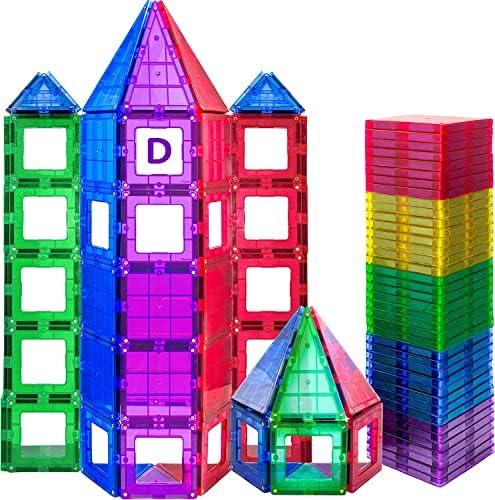 Bloco de construção de azulejos magnéticos - 113pcs Conjunto avançado - brinquedos de caule para meninos e meninas de mais