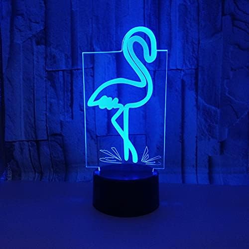 FLAMINGO Modelo Night Light Toys 3D Lâmpada de ilusão de ótica com toque e controle remoto e 16 cores Mudando a decoração