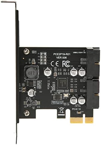 PCIE para USB 3.2 GEN1 Card, 5 Gbps USB3.2 Card de expansão frontal Gen1, PCI Express Expansion Card, Cartão de riser