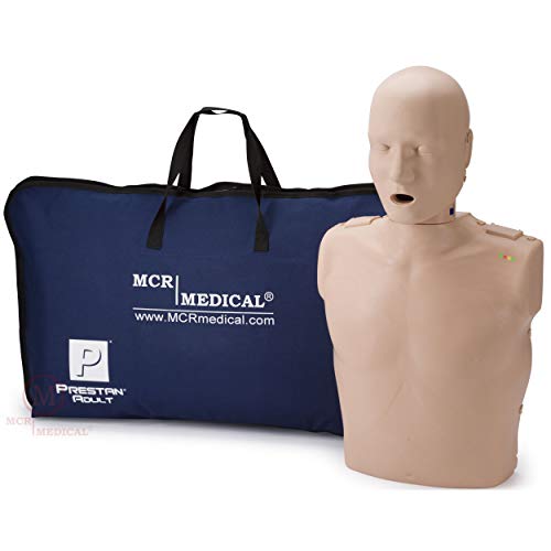 Prestan PP-AM-100M-MS Manikin de Treinamento CPR-AED Professional com Feedback, Skin Média, MCR Medical