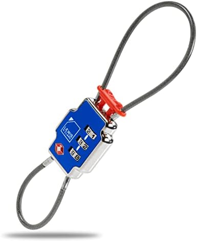 LEWIS N CLARK 3X Lock de segurança TSA Luggage Locks para malas, Continue, Bolsa de laptop, Combo Set para criar cadeado seguro para viagens, férias, negócios ou mochila, azul, 1 pacote
