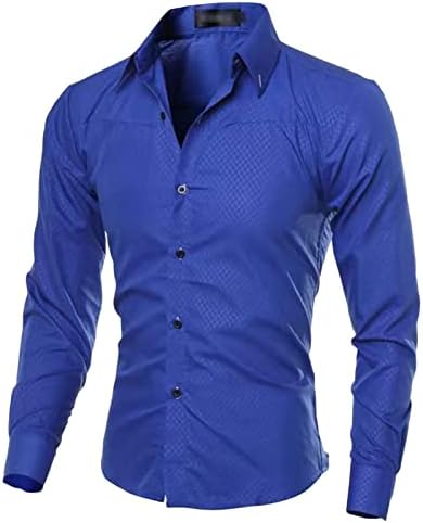 Maiyifu-gj masculino Casual Casual Casual Casual Camisa Sollish Soll Soll Down Down Down Camisetas LOUPAS Camisas de manga longa