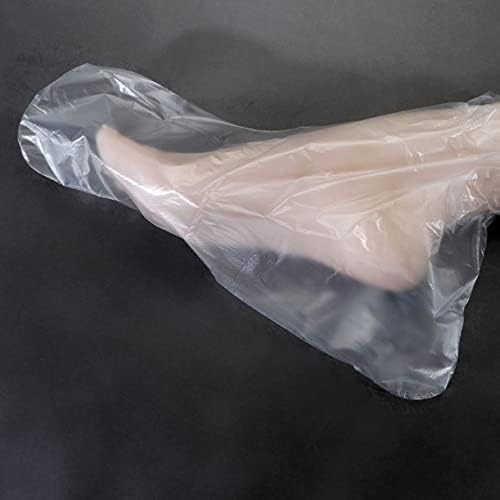 Yesyzx Welliest 1000 PCs Tampas de pé de plástico - meias de plástico para terapia transparente de pedicure - Tampa de plástico para mulheres descartáveis ​​para tratamento de spa de pés de cera quente - Parafina, revestimentos de banho
