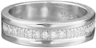 Anel de diamante de ouro/prata de ouro/prata, anéis de jóias de strass brancos, aliança de casamento de aniversário de diamante