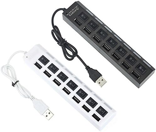 7 Port USB Hub | Expanda a conectividade do seu computador com este hub USB de 7 portas com interruptor liga / desliga e