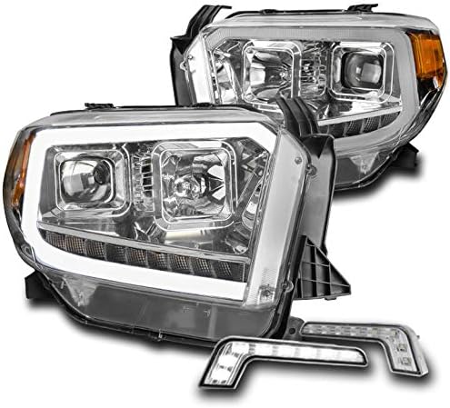 ZMAUTOPTS LED CHROME Projecor Feólio faróis com luzes DRL de 6,25 White LED para 2014-2017 Toyota Tundra
