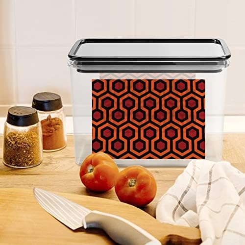 Caixa de armazenamento de padrões de carpete brilhante Caixas de recipientes organizadores de alimentos plásticos com tampa para cozinha