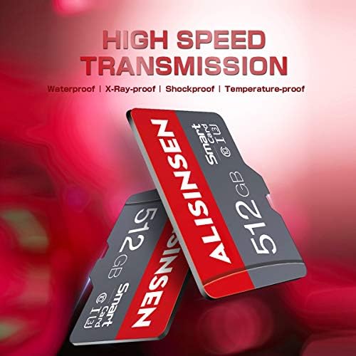 512 GB Micro SD Card, Ultra Micro SDXC Class10 Micro SD Card de memória 512 GB Cartões de memória de alta velocidade para smartphone
