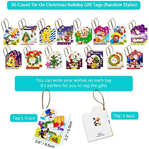 30pcs sacolas de presente de tração de natal com tags youyoute 6 designs diferentes sacos de embrulho de Natal 4 tamanhos X-Large,