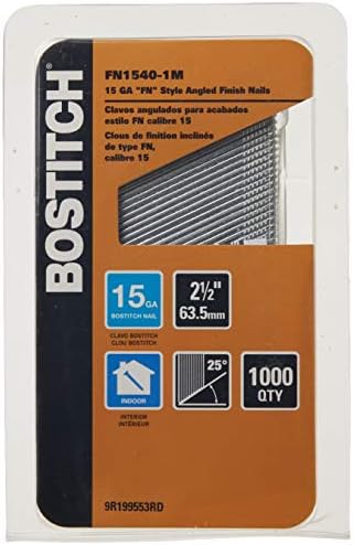 Pregos de acabamento Bostitch, estilo fn, ângulo, 2-1/2 polegadas, 15ga, 1000-pack