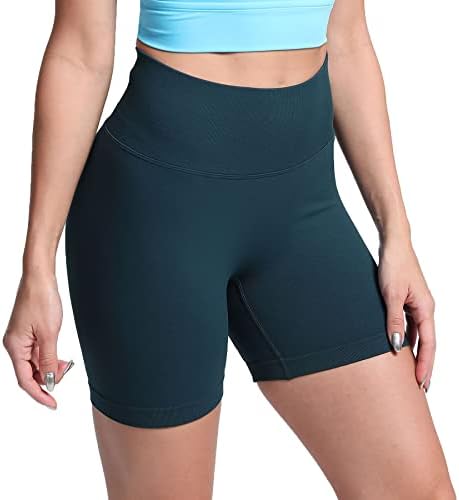 Shorts de treino de scrunch aoxjox para mulheres sem costura tie-dye levantando a academia curta executando shorts