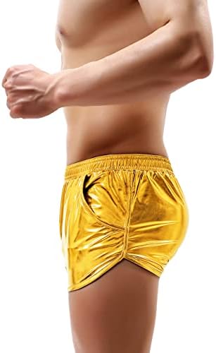 Arjen Kroos shorts quentes da cintura elástica de calças curtas metálicas com bolsos