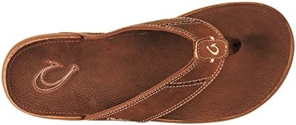 Sandálias de praia masculinas do Olukai Nui, lâminas de flip-flop de couro completo, palmada moldada por compressão e Ultra-Soft Comfort Fit