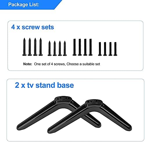 TV universal Stand compatível com TCL 49 50 55 polegadas TV LED, TV Stand pernas para modelos de TV TCL 55S401, 50S401,